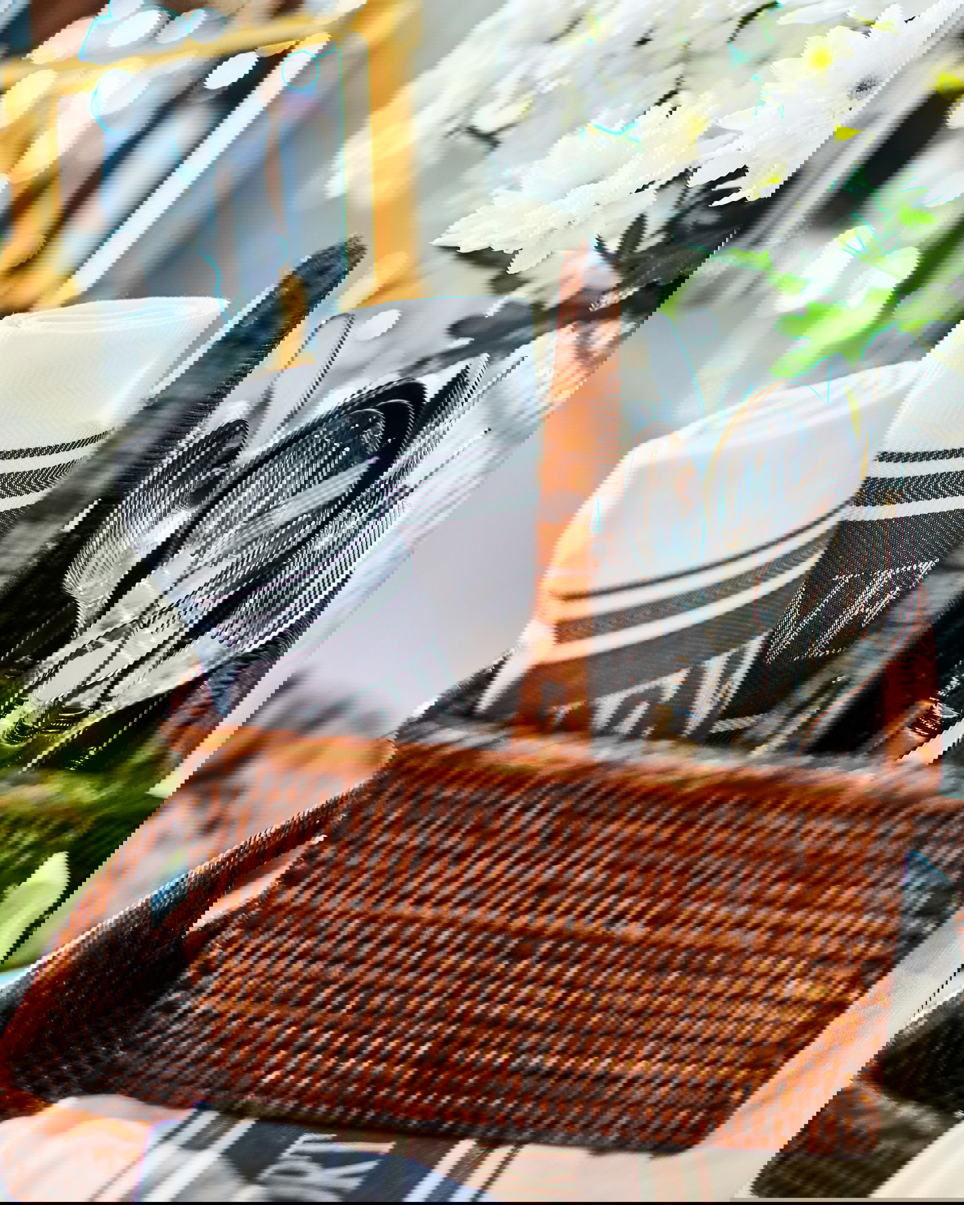 Provence kökshandduk vit/grå