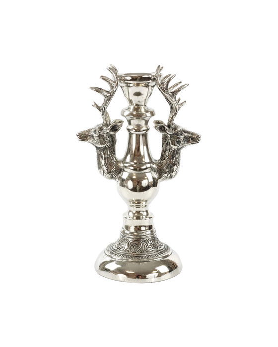 Hjort lysestake sølv