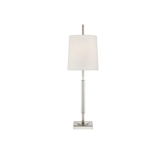 Polished Nickel - Lexington Table Lamp Antique Brass and Crystal Medium