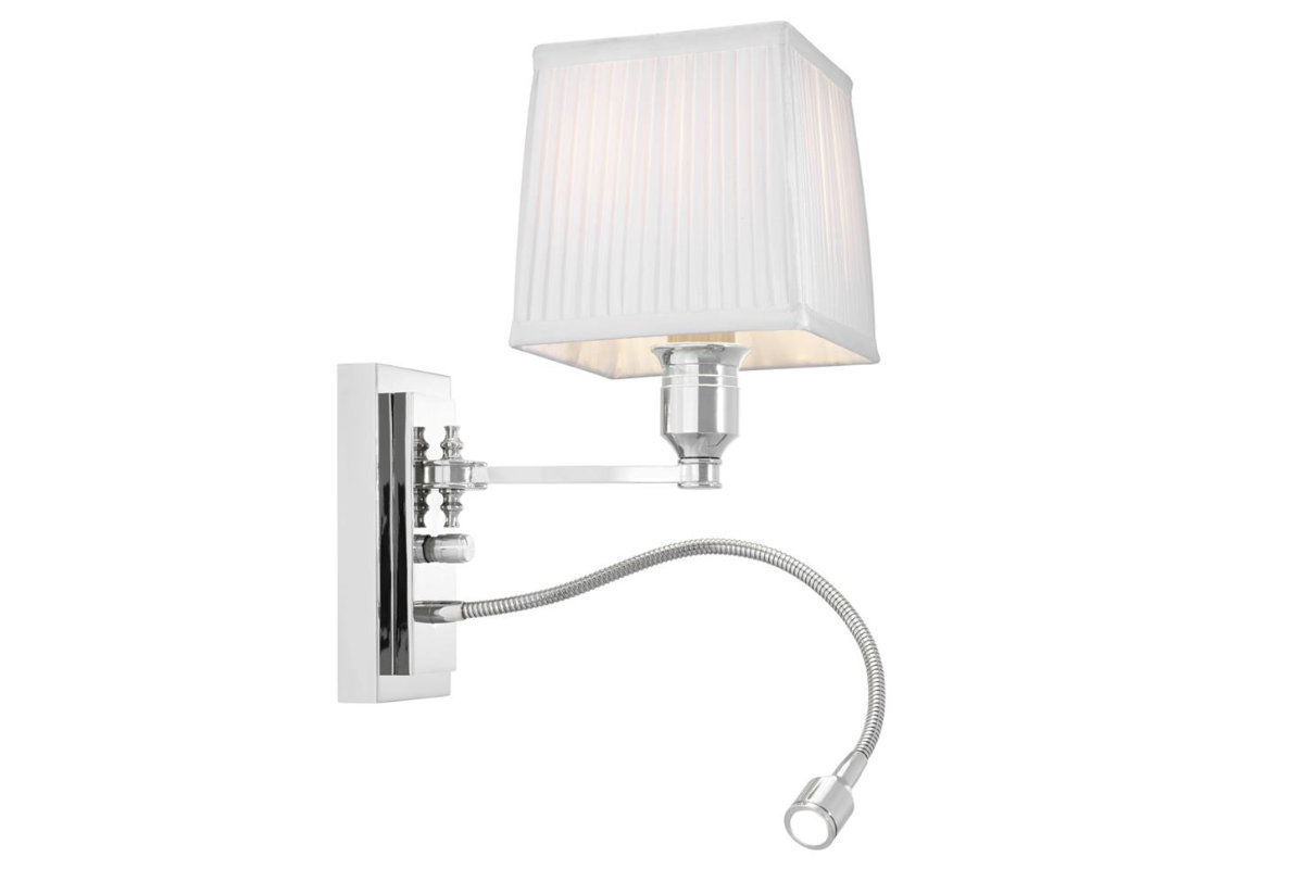 Ellington Wall Lamp Nickel/White