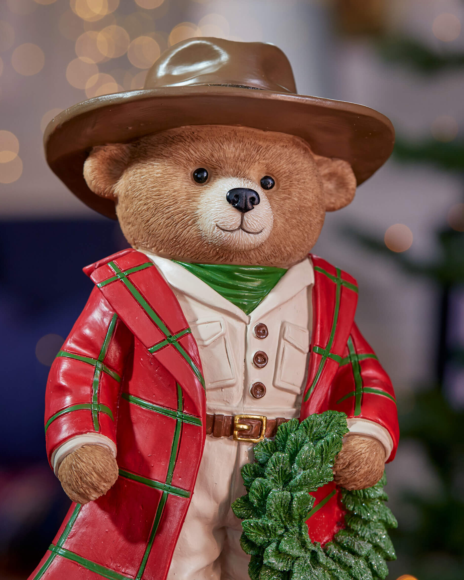 Colt björn med krans juldekoration 34cm