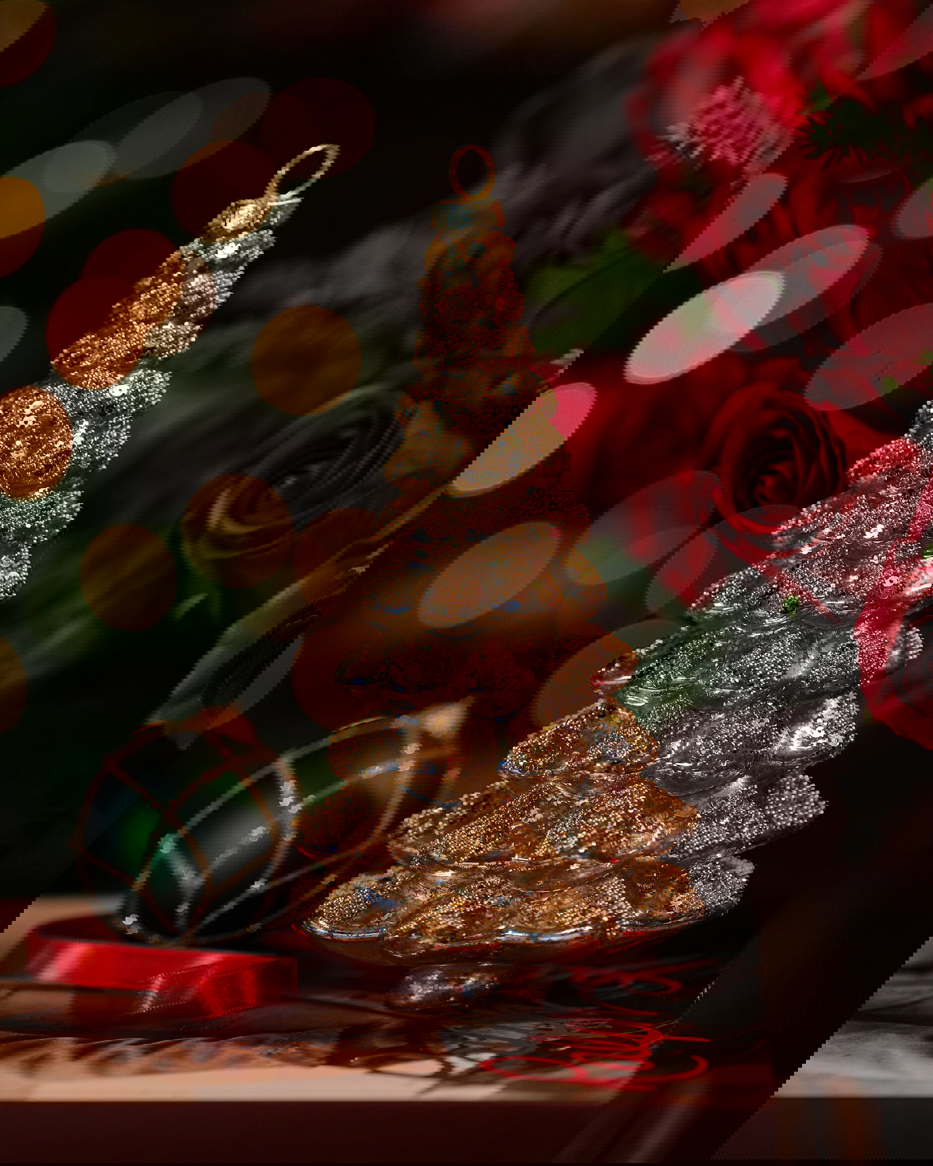 Gran julgransdekoration guld