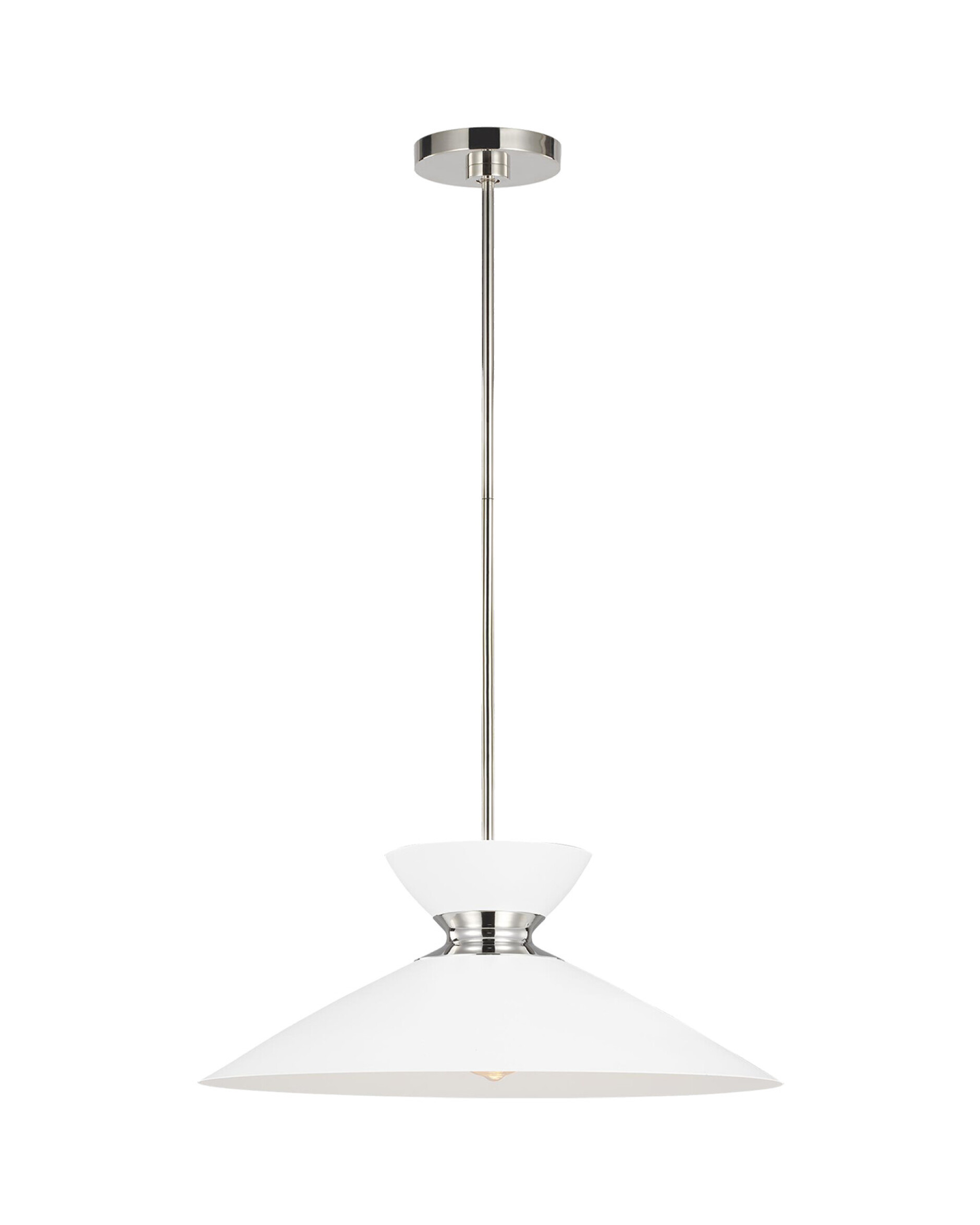Heath Wide Pendant Nickel/Matte White