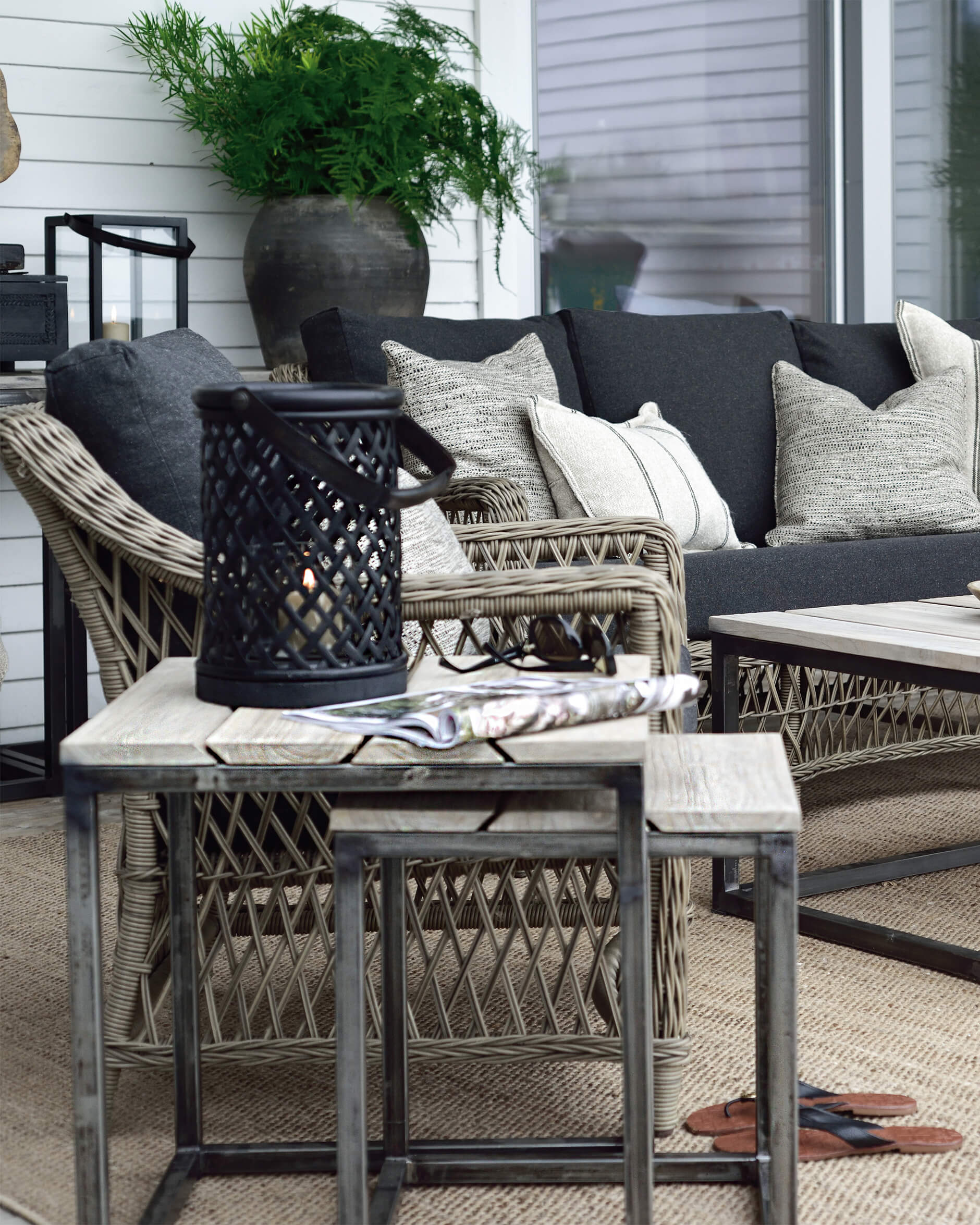 Anson sidebord, charcoal, kvadratisk