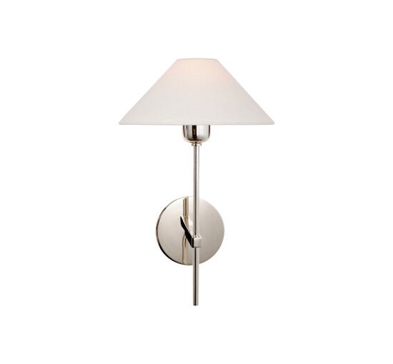 Polished Nickel - Hackney vägglampa antik mässing