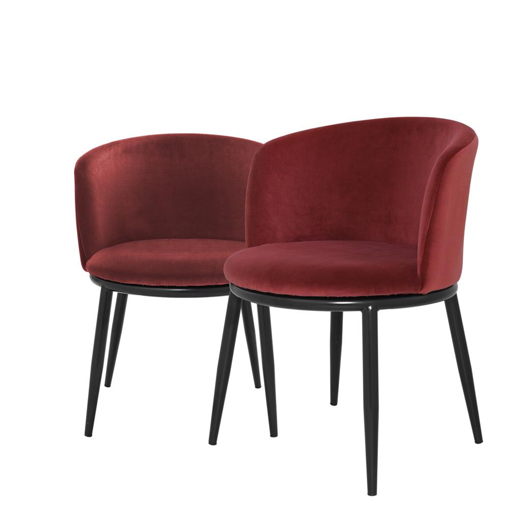 Filmore Dining Chairs Cameron Wine Red 2-pack