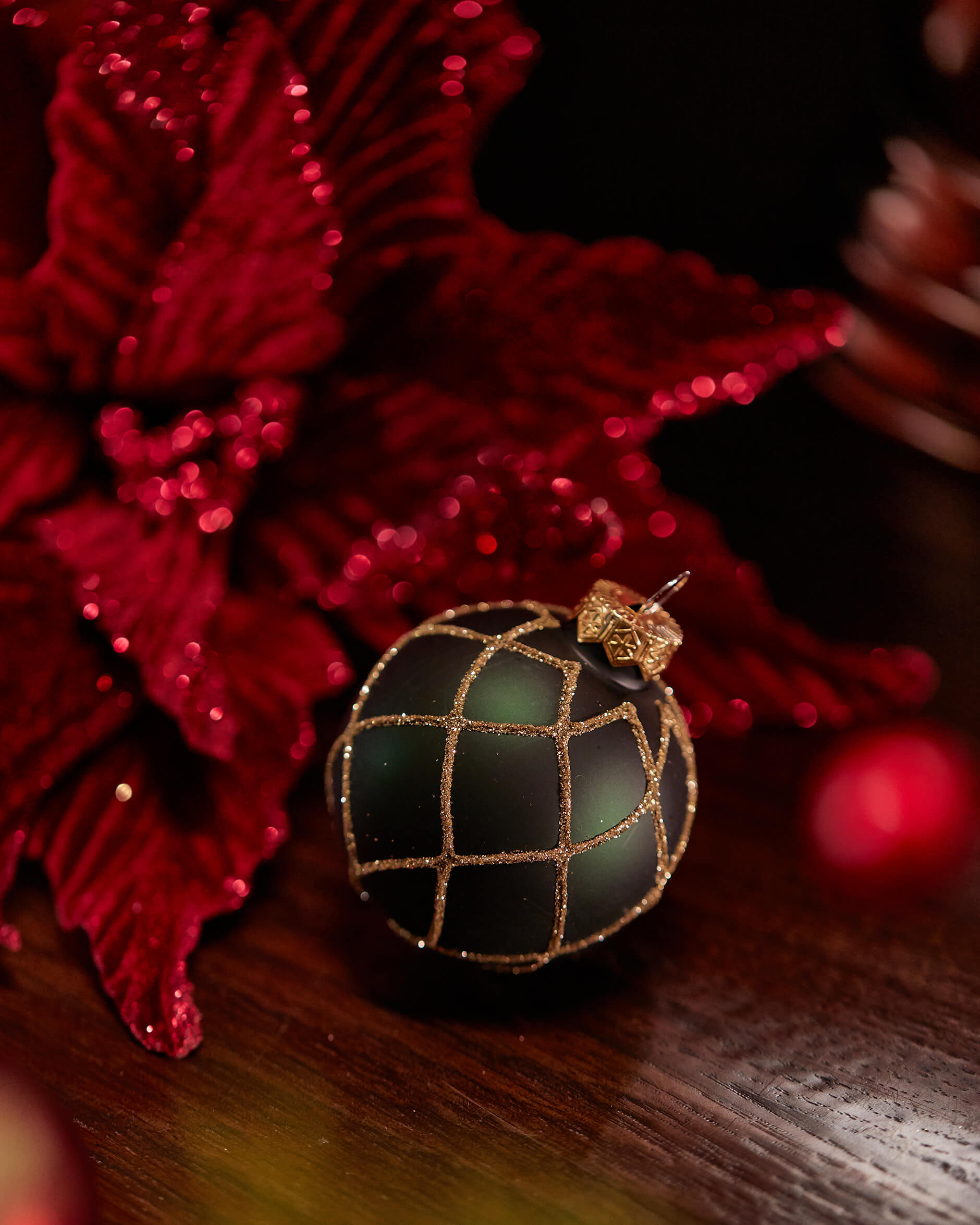 Edith-joulupallo, vihreä 4 kpl