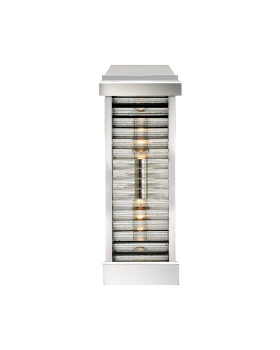 Dunmore Curved Glass Louver vägglampa rund nickel
