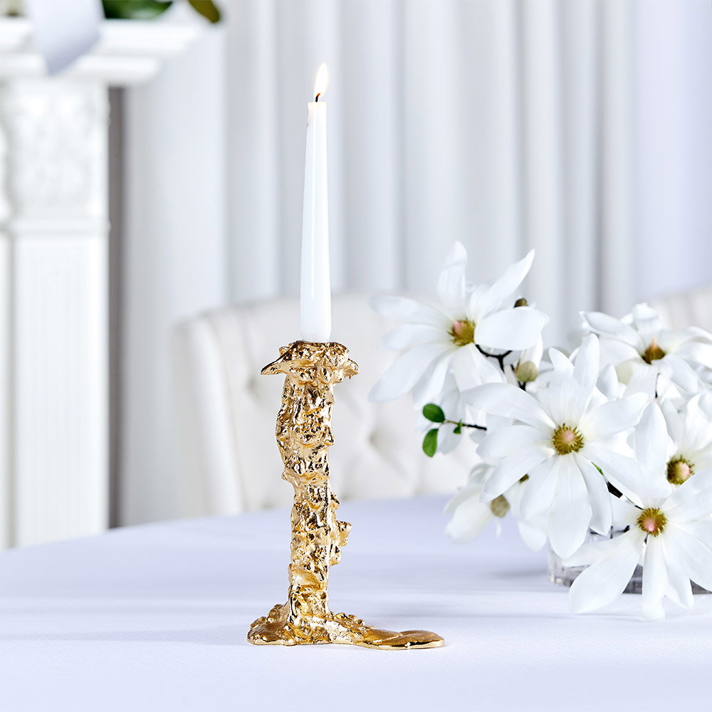 Drip ljusstake guld