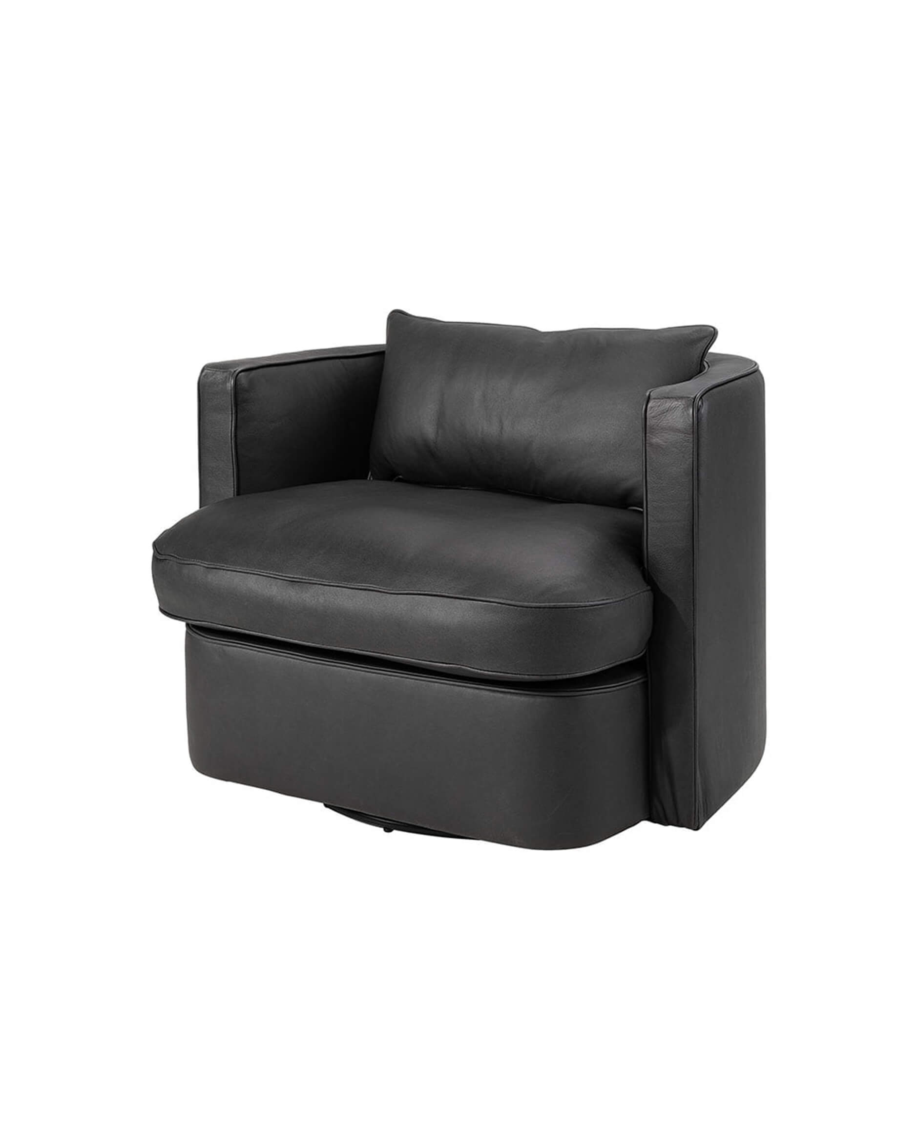 Joan Leather Armchair Titanic Anthracite