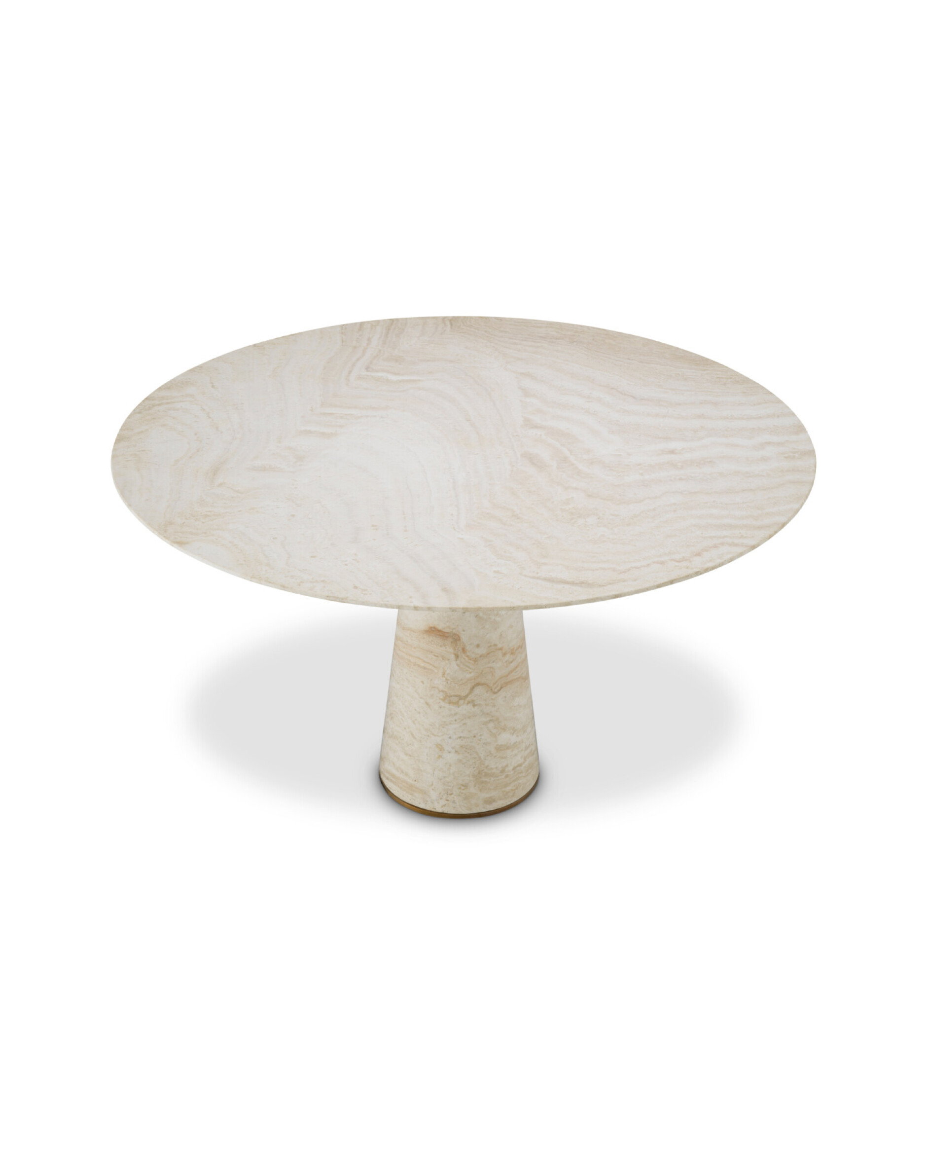 Genova Dining Table Travertine/Brushed Brass