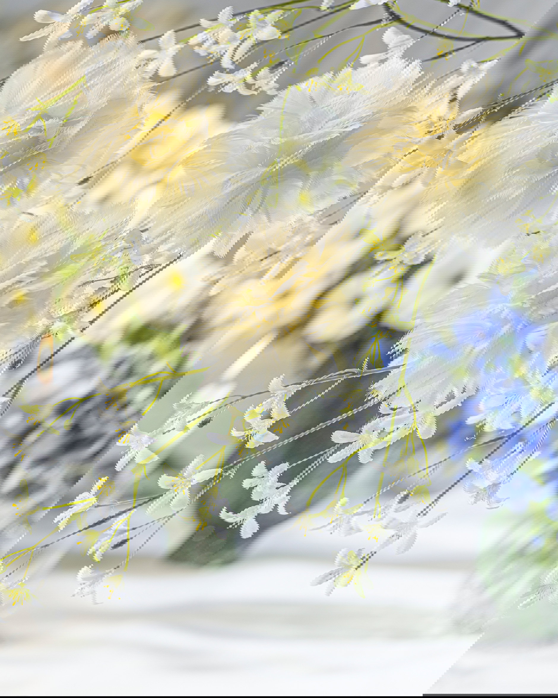 Feather Flower clips ivory