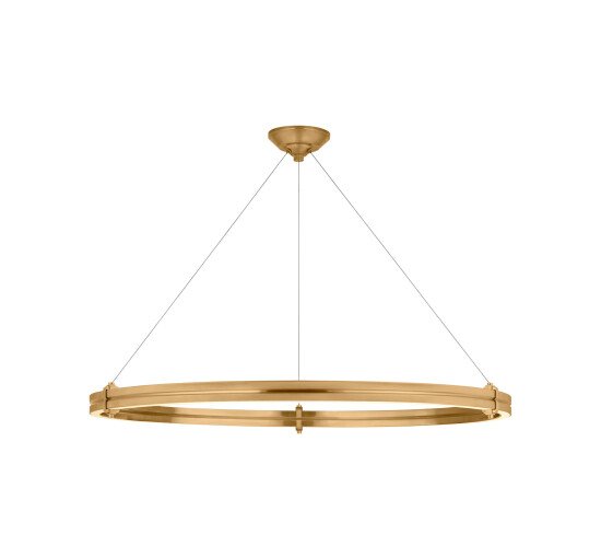 Natural Brass - Paxton 40" Ring Chandelier Polished Nickel