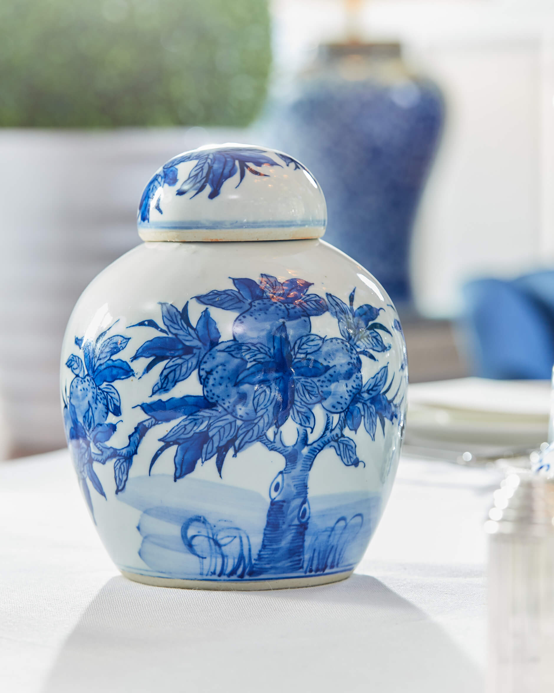 Naomi gemberpot blauw/wit