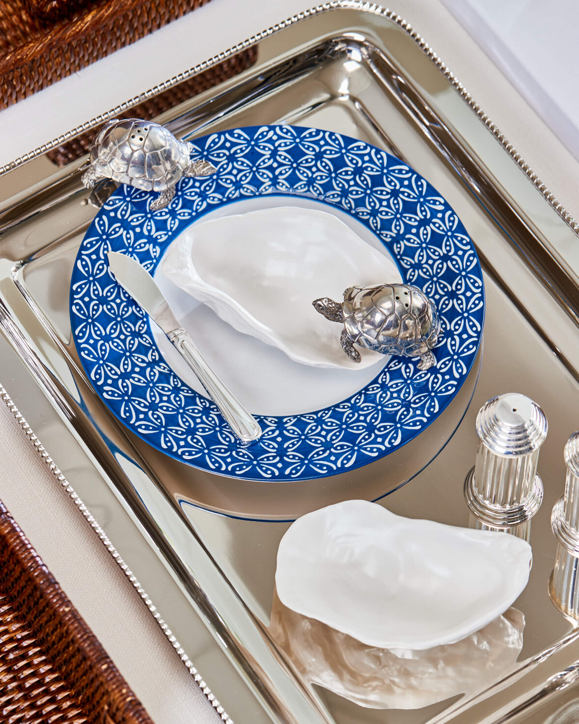 Capri Azzurra assietter blå/vit 6-pack