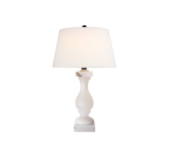 Alabaster - Balustrade Table Lamp Crystal/Linen