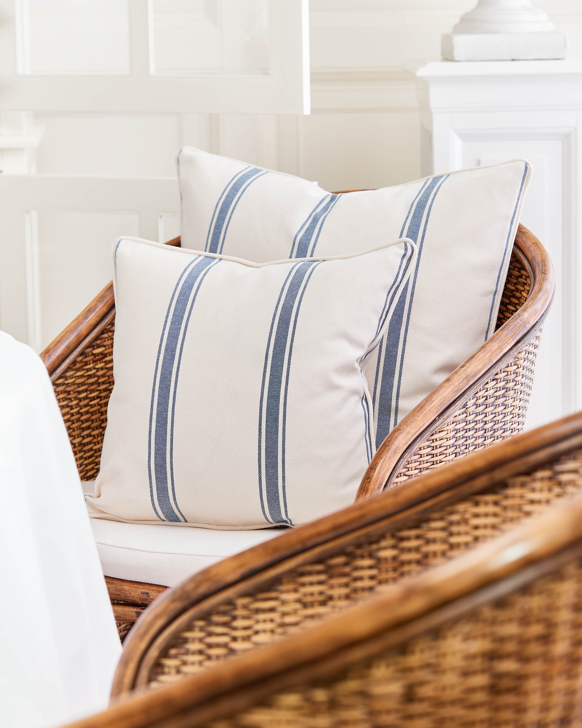 Shannon kuddfodral blå/vit