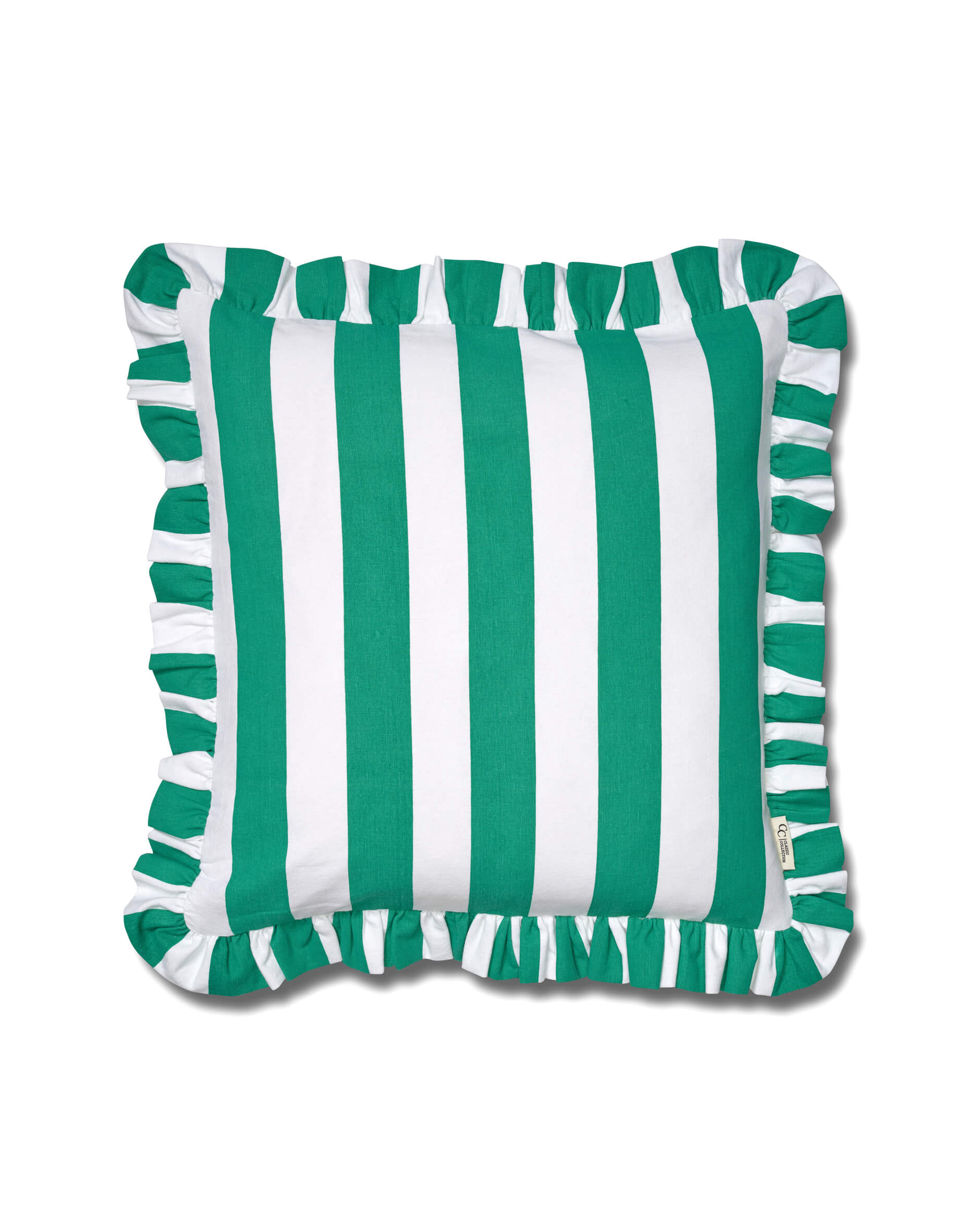 Ruffle Stripes kuddfodral grön
