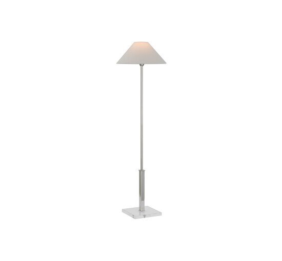 Polished Nickel - Asher Floor Lamp Bronze and Crystal
