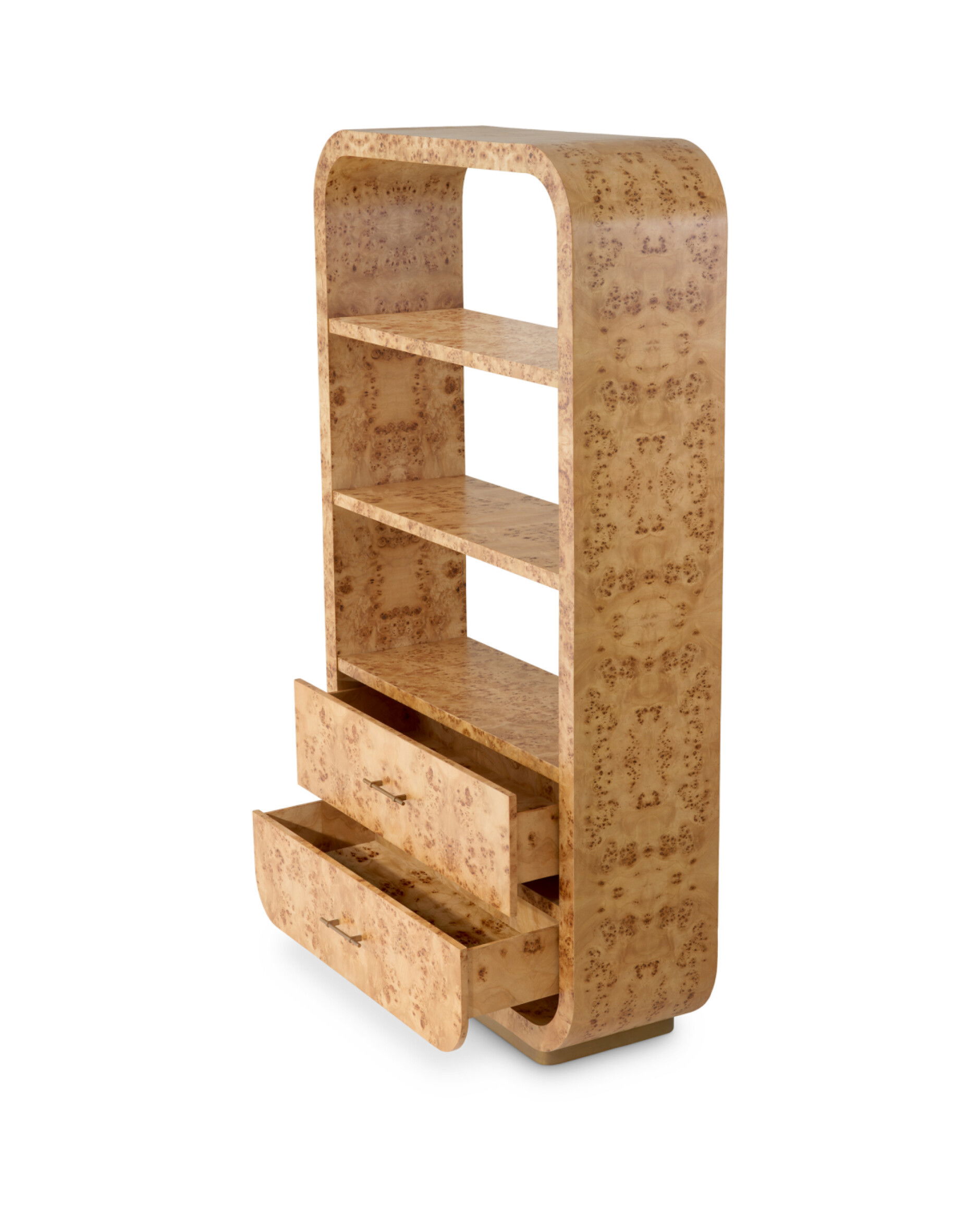 Quinton bokhylla light brown mappa burl