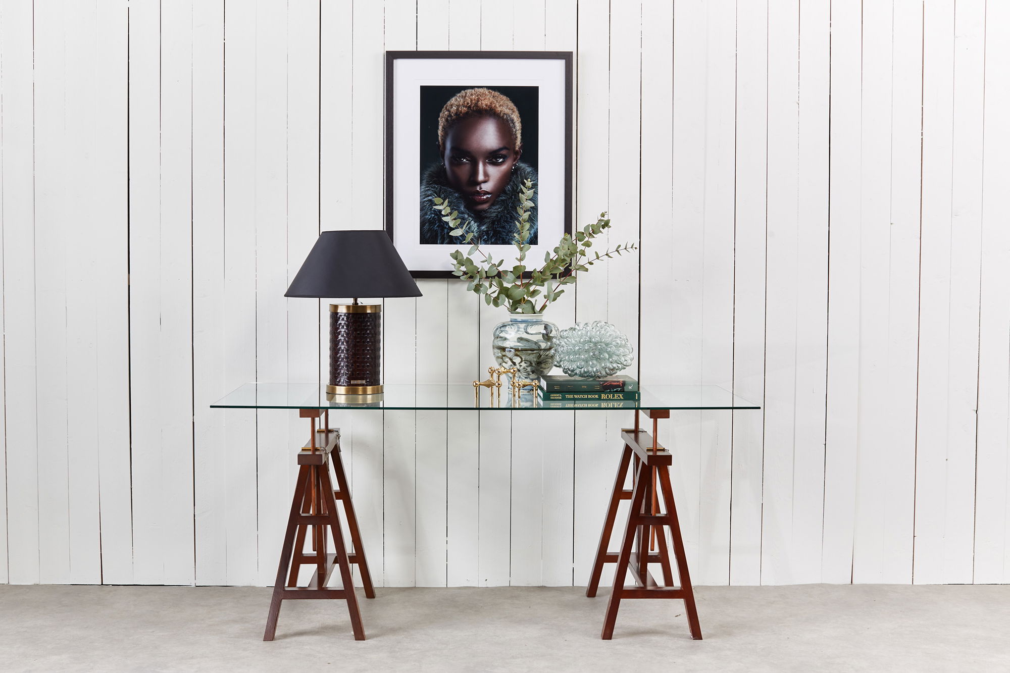 Trestle Schreibtisch Noble Newport Brown