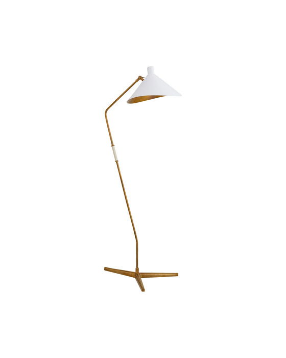 Mayotte golvlampa antik mässing/vit
