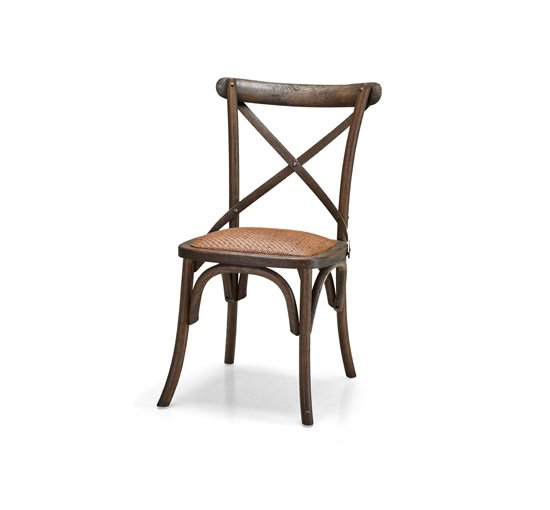 Burnt Oak - Newport Cross Dining Chair Rich Brown