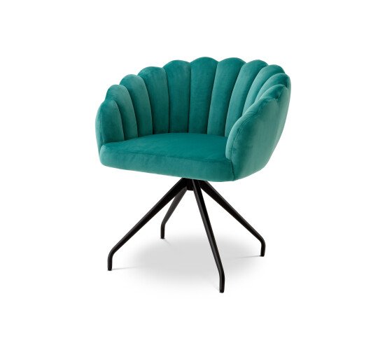 Savona turquoise - Luzern dining chair savona greige velvet
