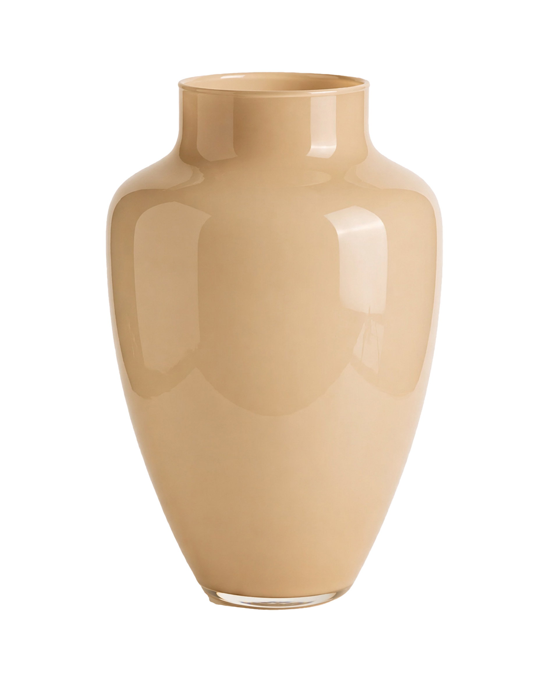 Carmine glazen vaas beige
