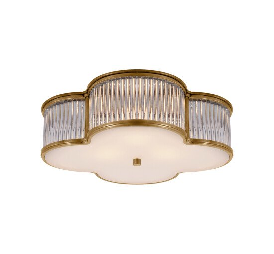 null - Basil 17" Flush Mount Natural Brass/Clear Rods