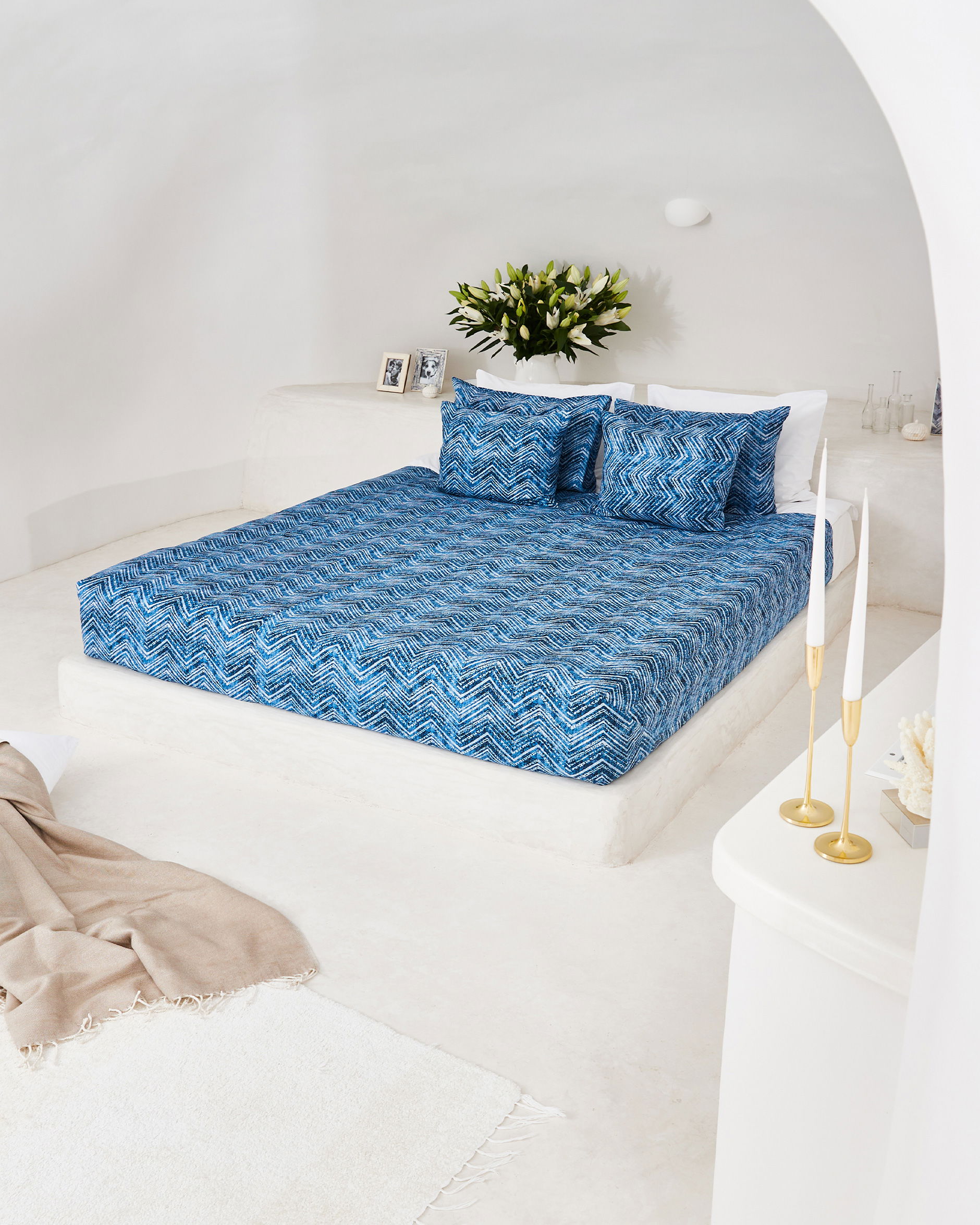 Amalfi påslakanset blå/vit