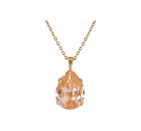 Gold - Mini Drop Necklace Light Peach