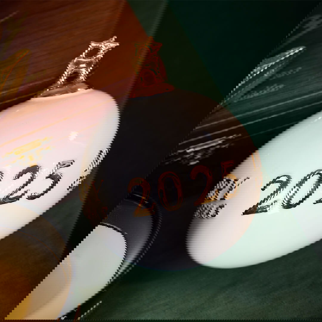 Golden Merry Bauble White/Gold 8,5cm