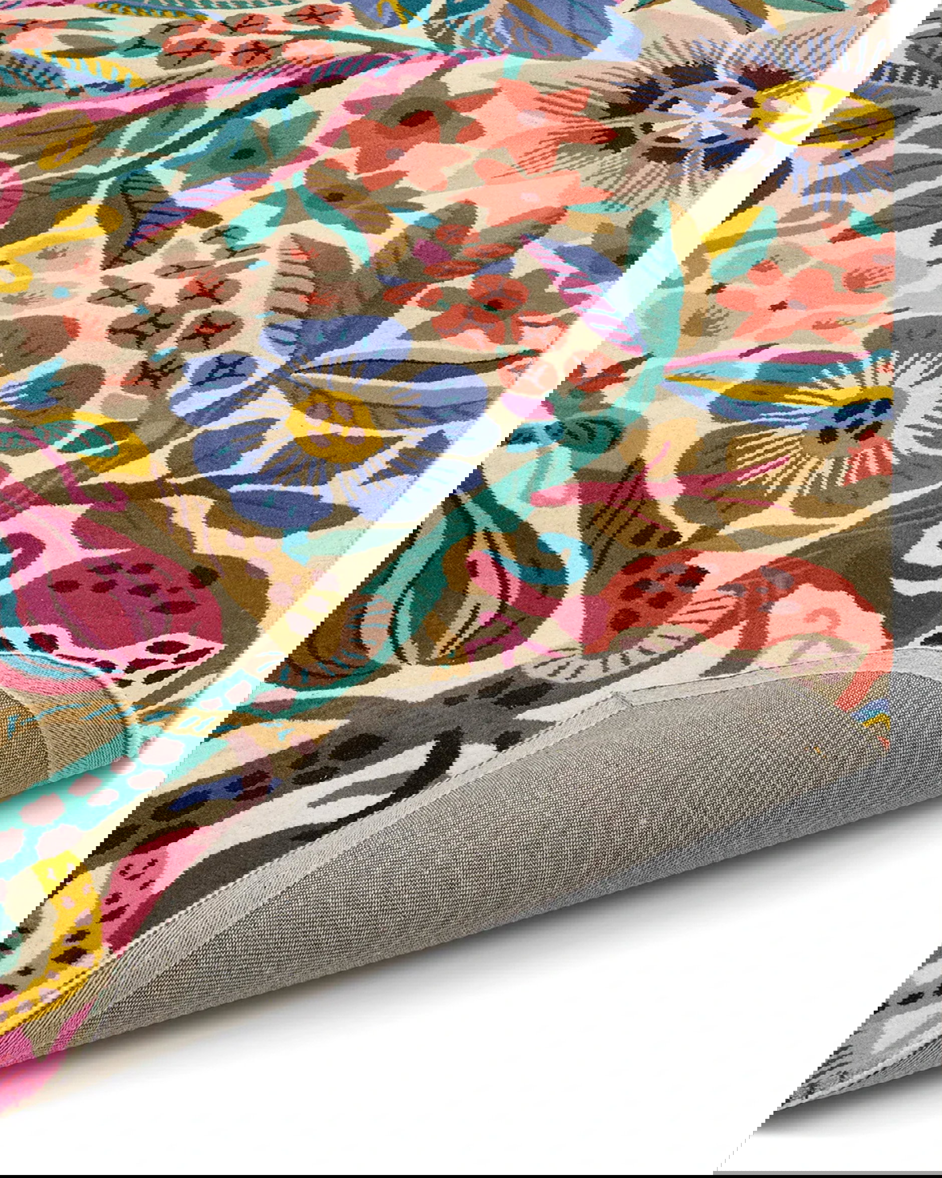 Pomegranate rug, white multi