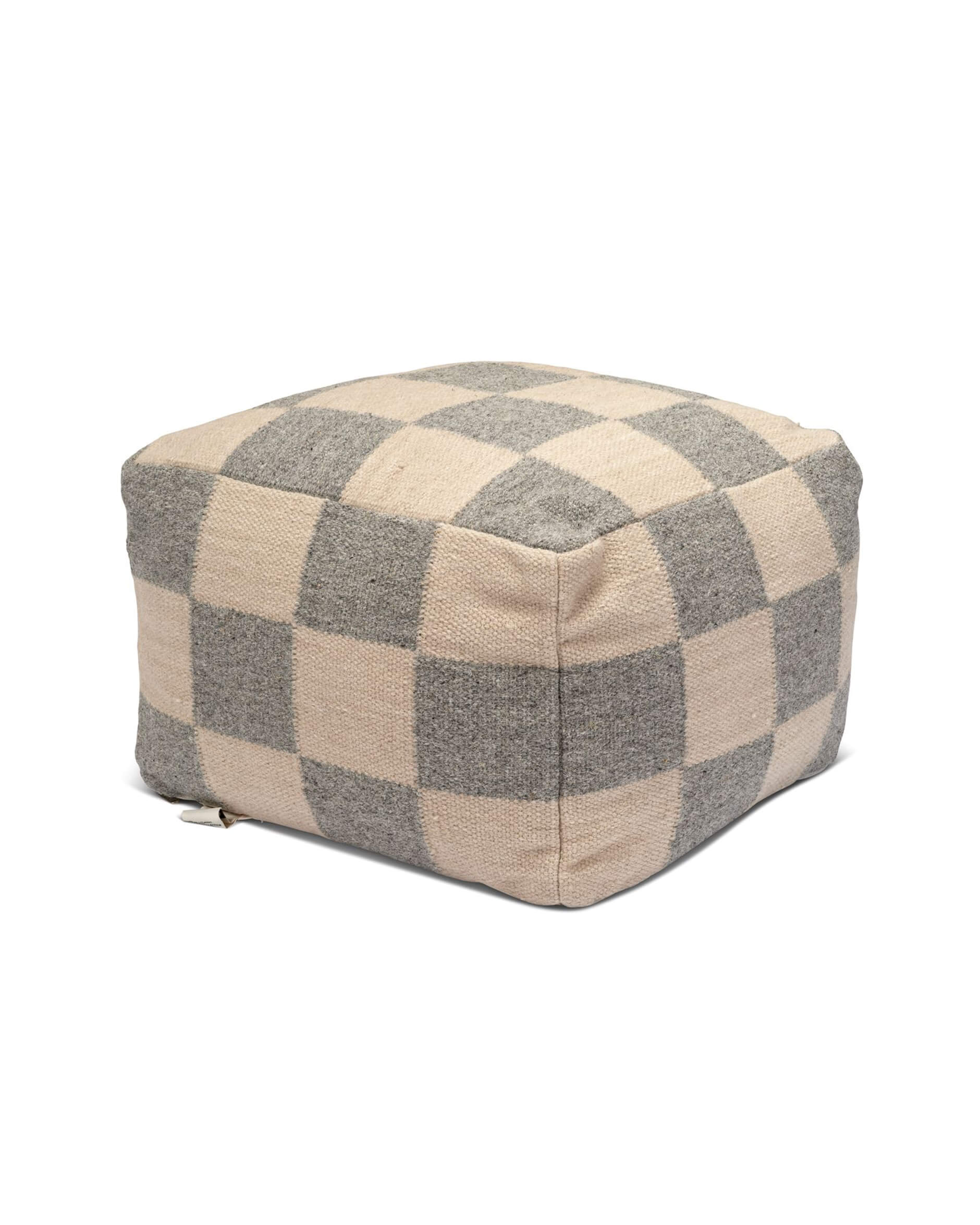 Square sittpuff grå/natur