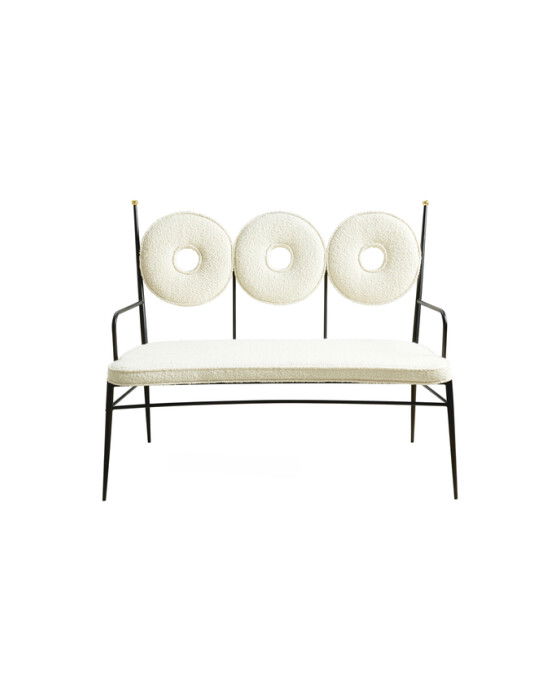 rondo bänk bouclé white