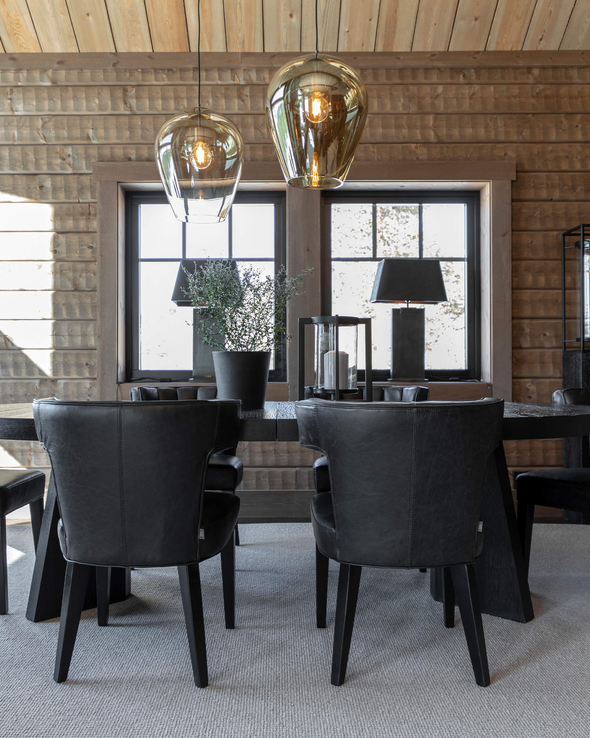 Rectangular lampskärm leather grey