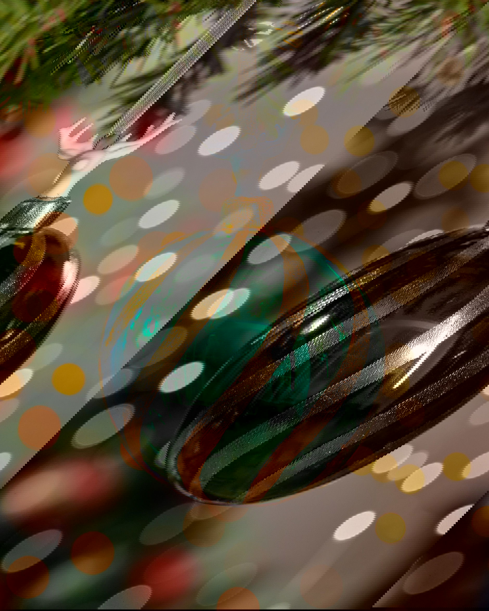 Noble Deer Bauble Green 10cm