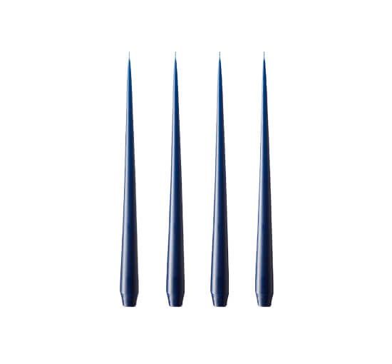 Blue - Taper Candles Pure White 4-pack