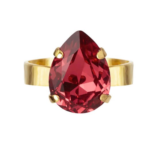 Mulberry Red - Mini Drop ring crystal