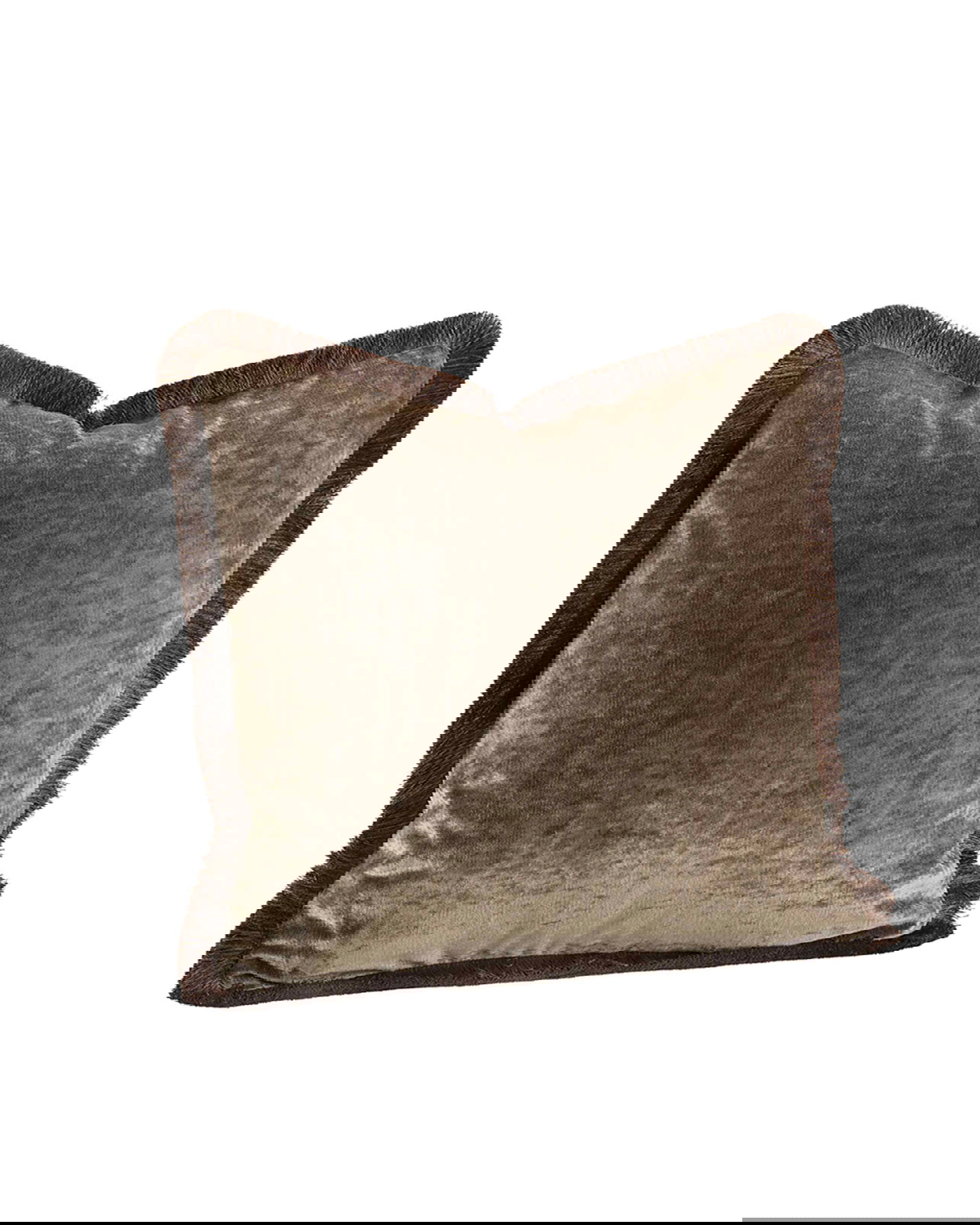 Garda Velvet kuddfodral fransar taupe