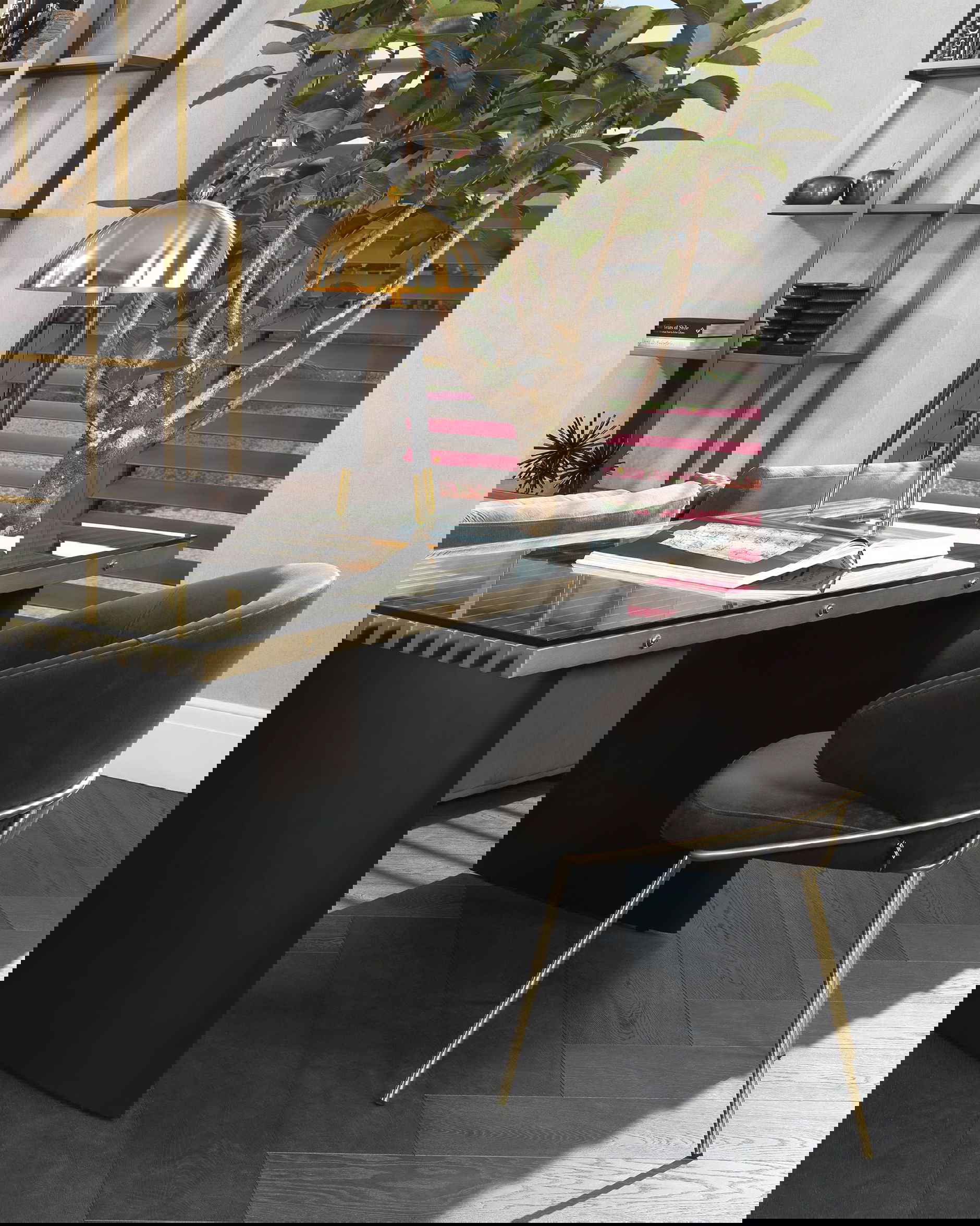 Kinley matstol savona dark grey velvet