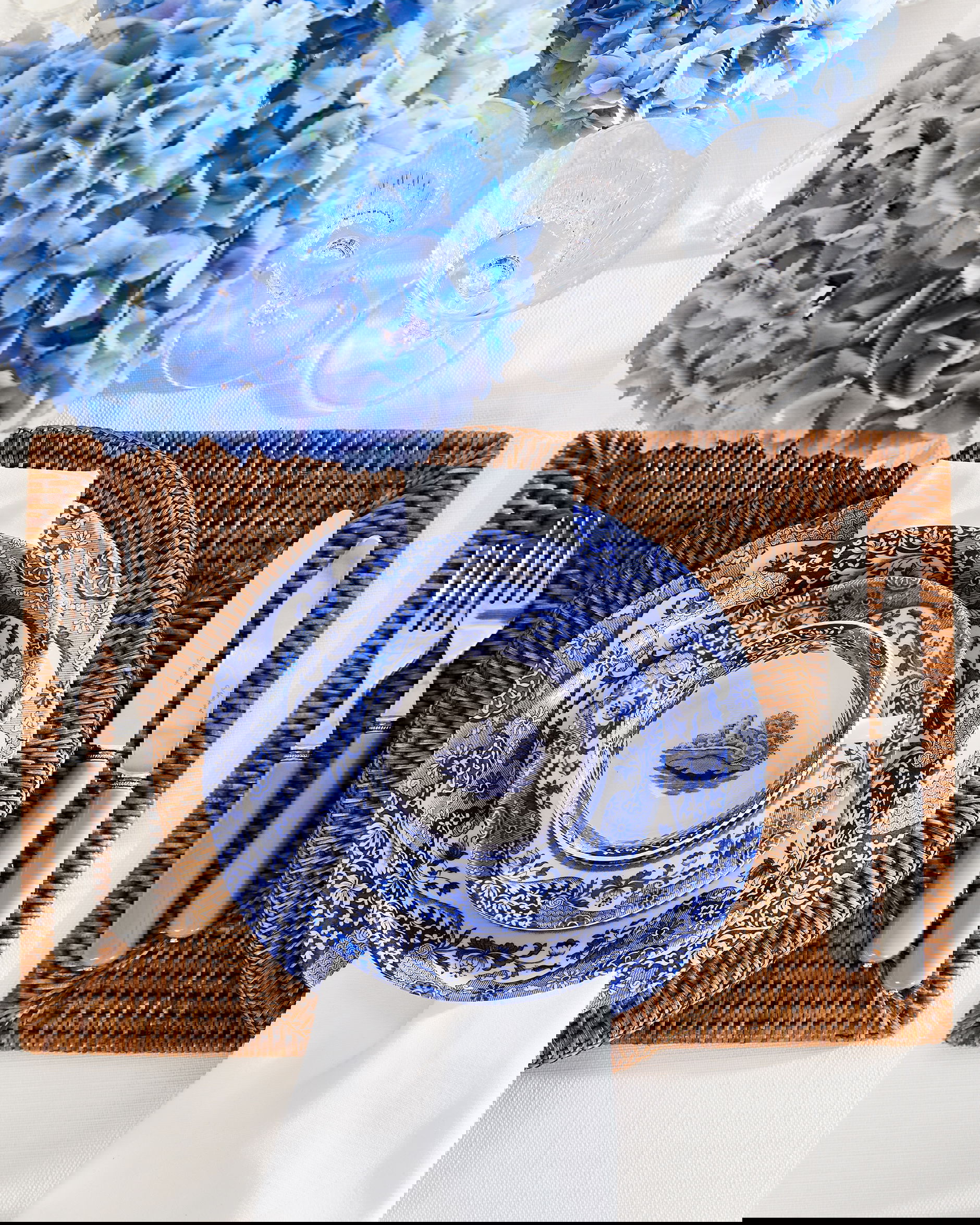 Blue Italian tallrik blå/vit