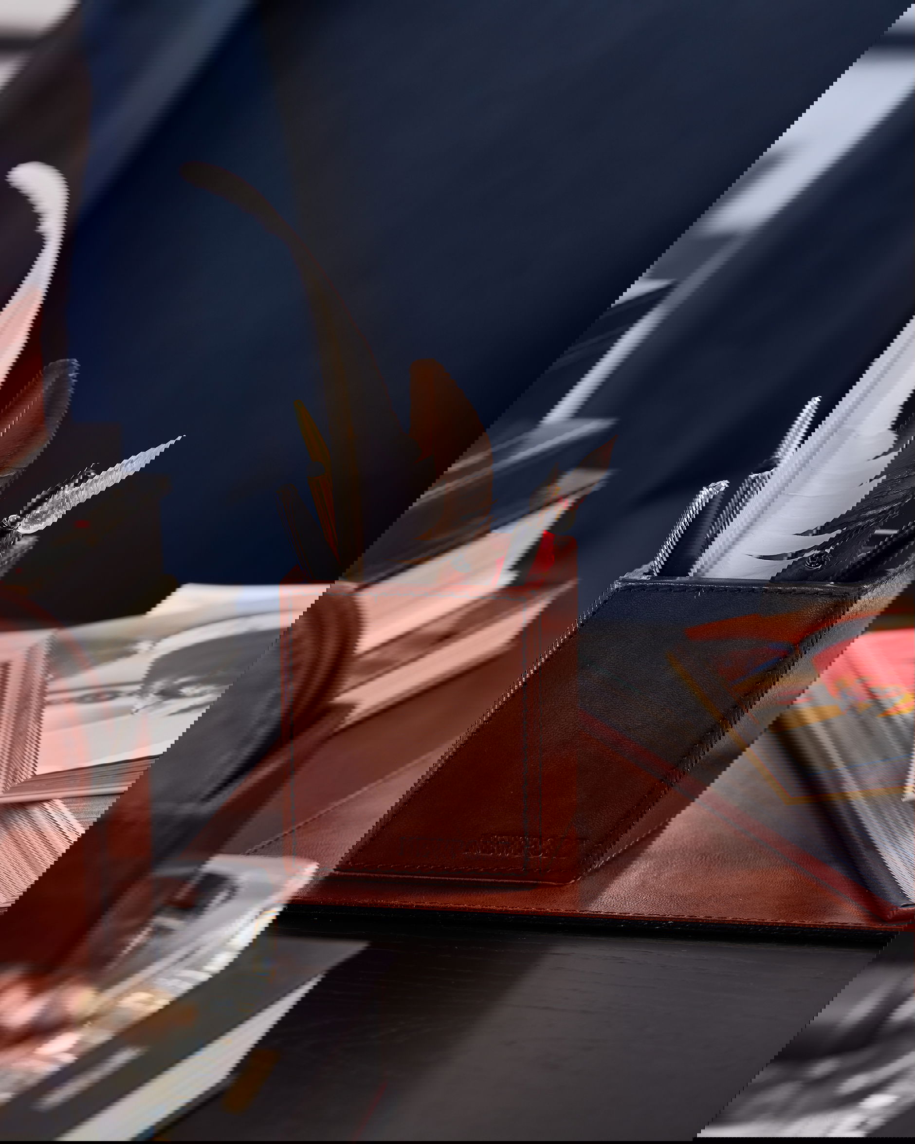 Kensington pennställ läder