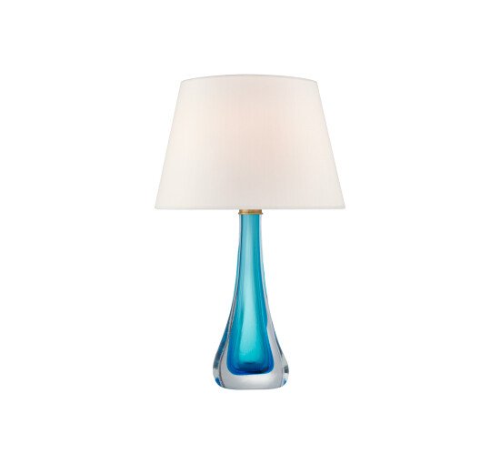 Cerulean Blue Glass - Christa Large Table Lamp Amber Glass