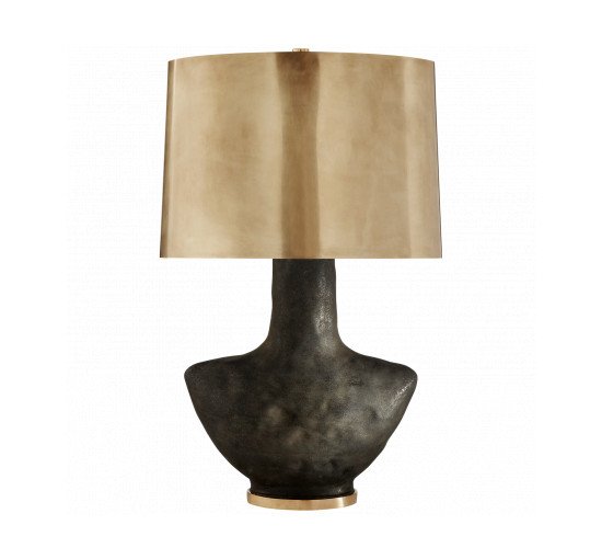 Antique-Burnished Brass/Black - Armato Table Lamp Black/Linen