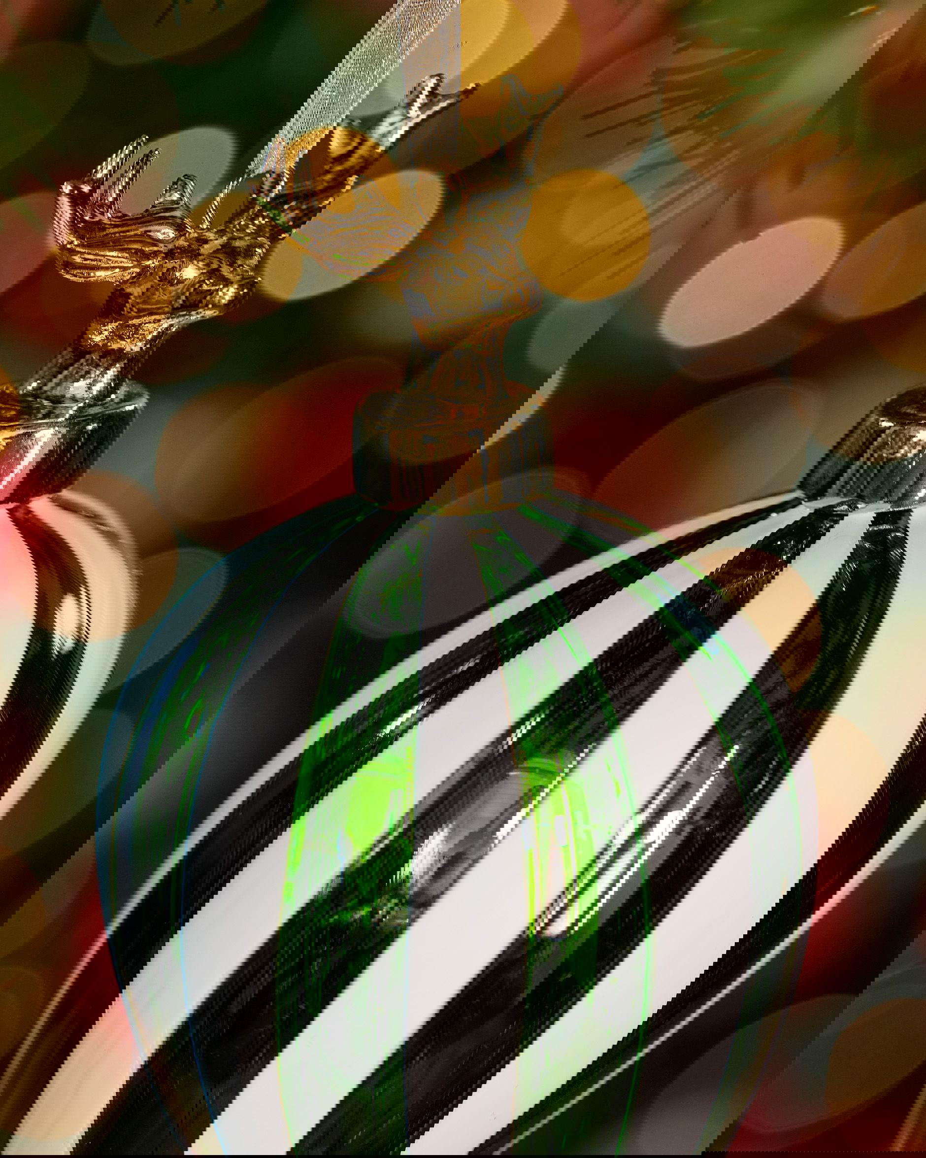 Spire Stag kerstboomversiering groen/wit