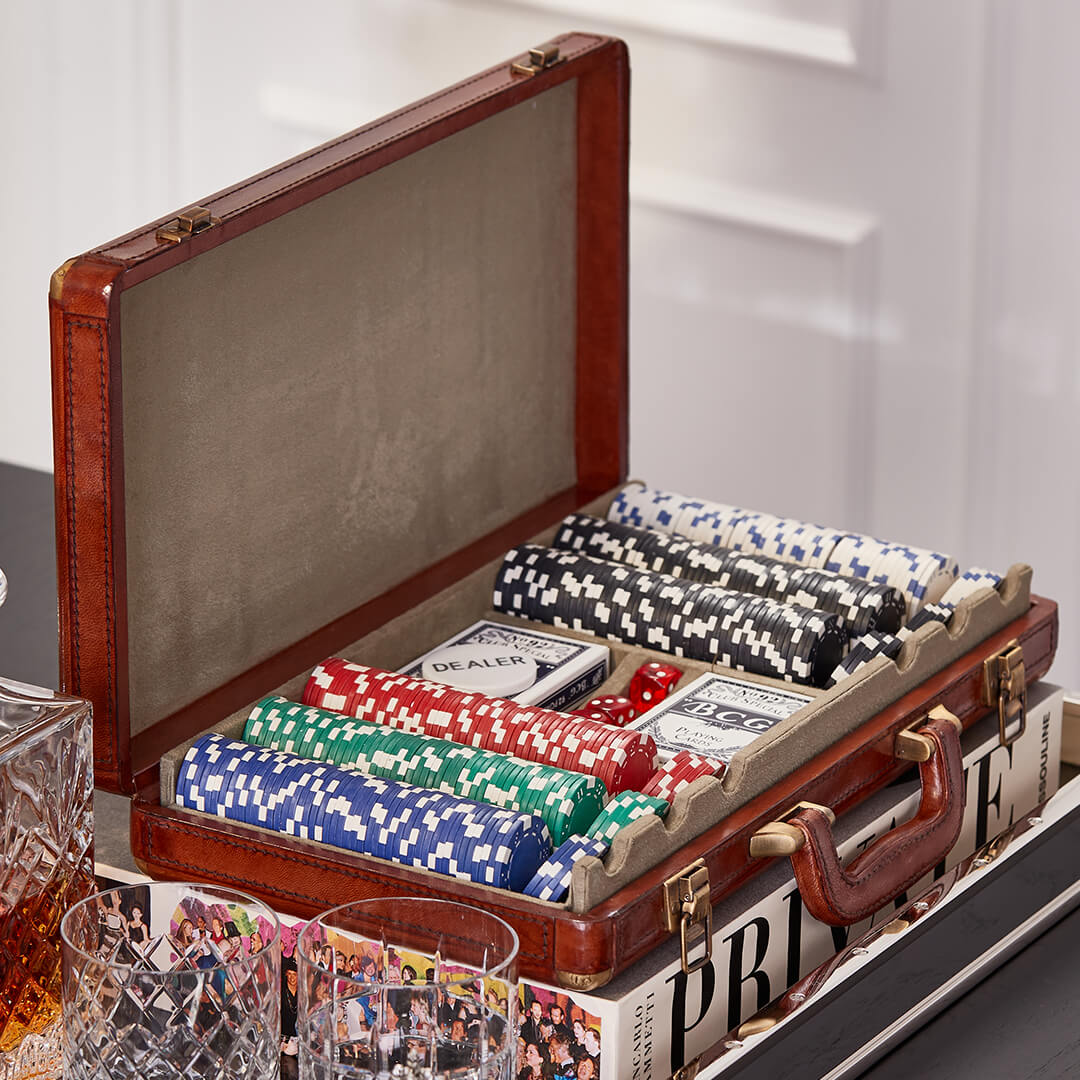 Kensington Poker Set Leather