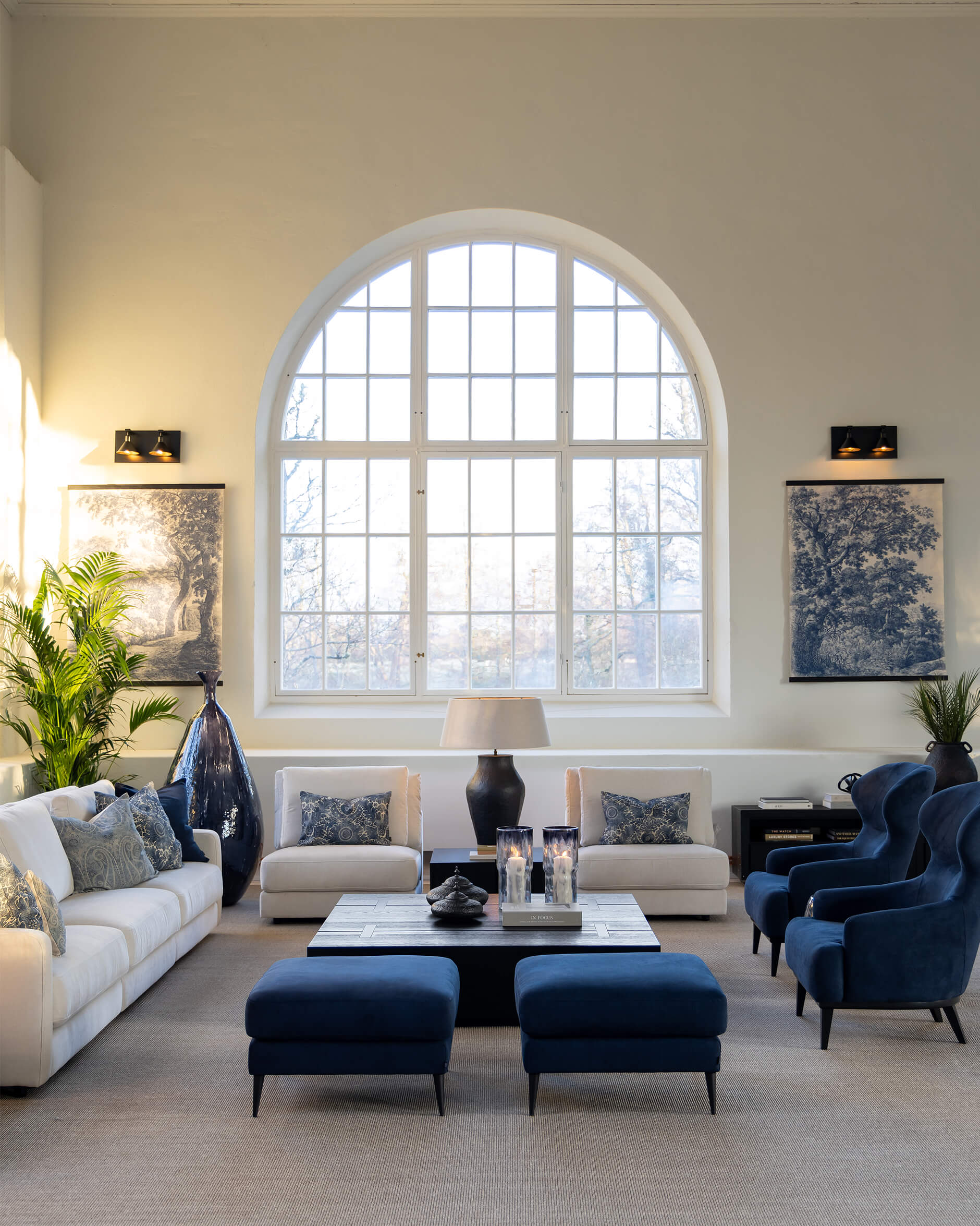 Belmont golvurna indigo hög