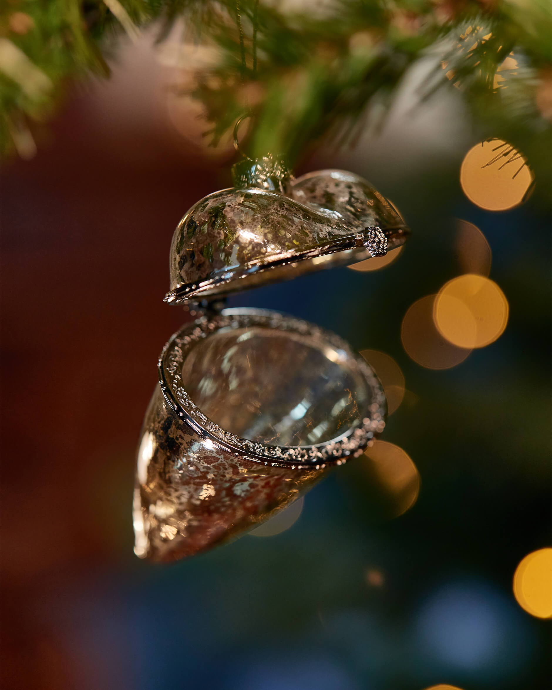 Harmony hjärta julgransdekoration silver